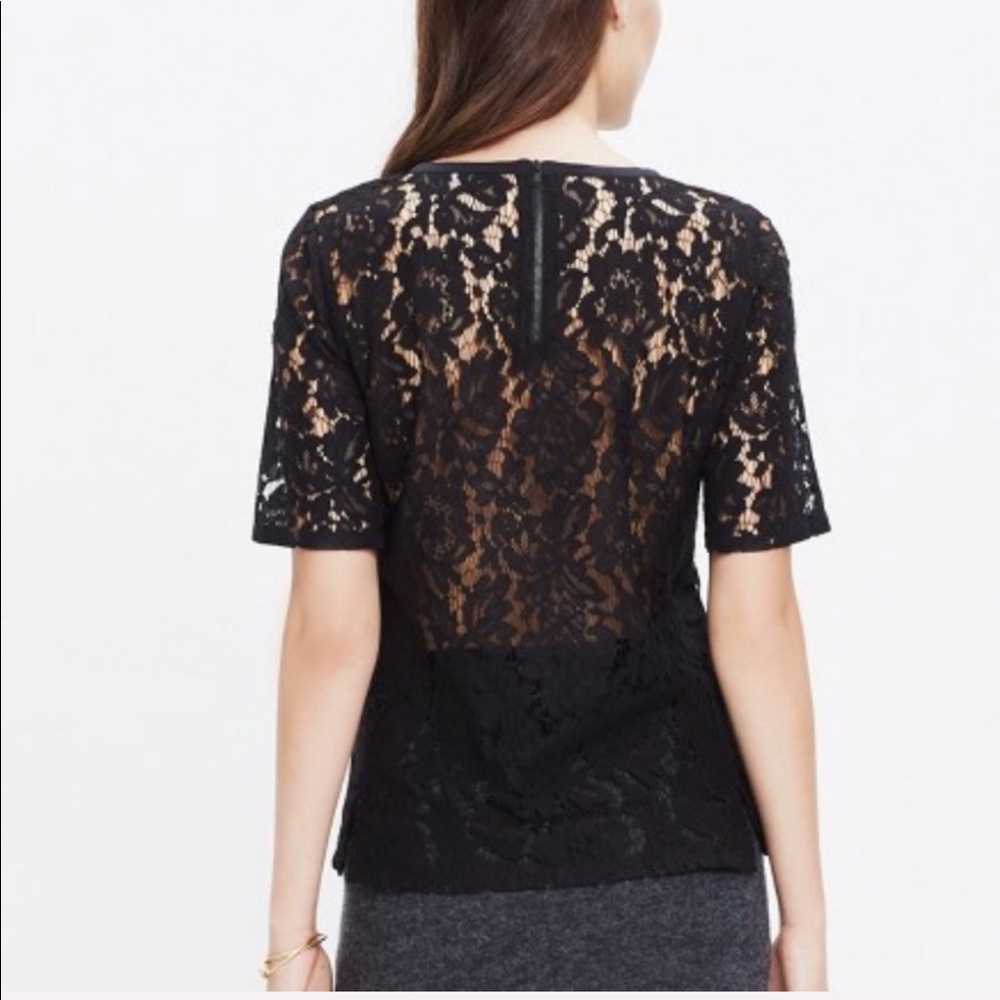 Madewell Black Lace Refined Top - Picture 6 of 6